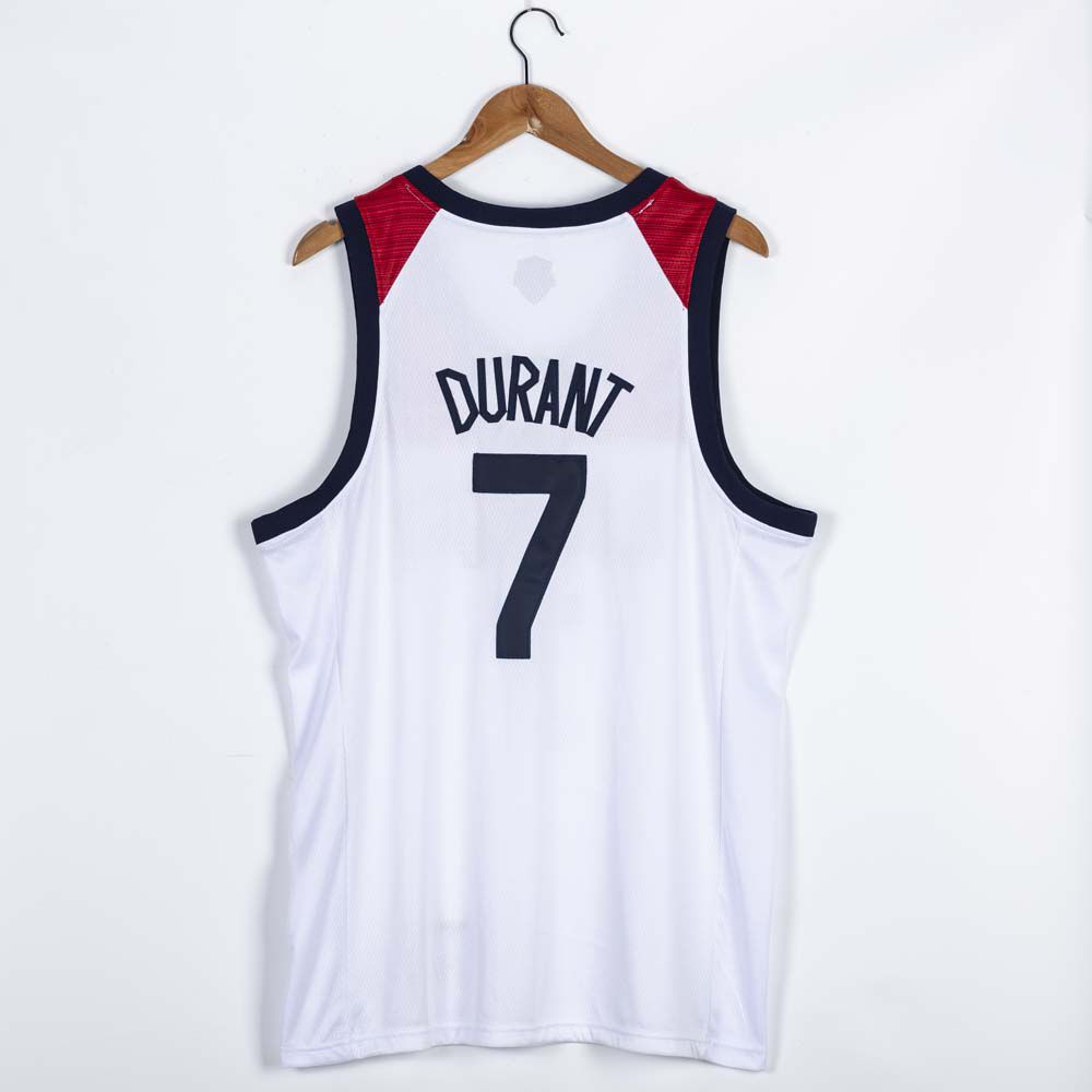 Cheap 2021 Olympic USA 7 Durant White Nike NBA Jerseys